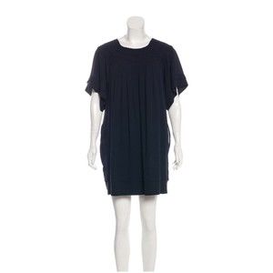3.1 PHILLIP LIM Navy Blue Silk Short Sleeve Mini Dress US8 Medium